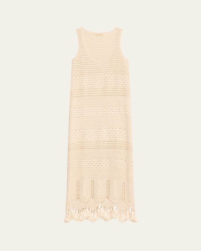 Ophelia Crochet Tassel Midi Dress
